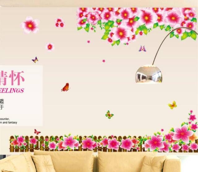STICKER DINDING AY9042 Soft Flower wall stiker