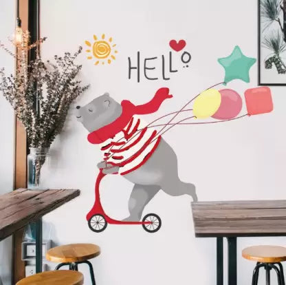 Cute Bear Bear Wall Sticker Removable Decoration Xl8387