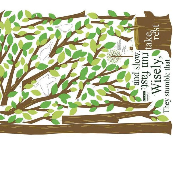 Wall Stickers - Tall Trees and Birds - Removable, Self-Adhesive Wallpaper Stickers - Plants, Trees, Flowers size 50x70 dm570075