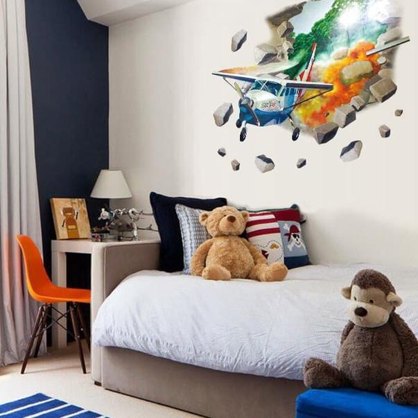 3D SK7144 WAR PLANE WALL STICKER WALL STICKER CHILDREN AIRCRAFT WALLSTICKER