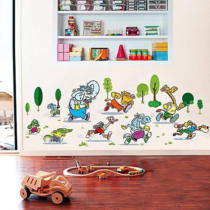 Animals Running Wall StickerHome Decor Kids Room Decals