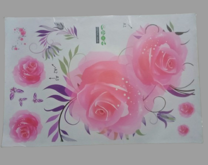 ROSES PVC Wall Sticker Home Decor - Flower wall sticker 2 peaces gs8705 Size: 60x90