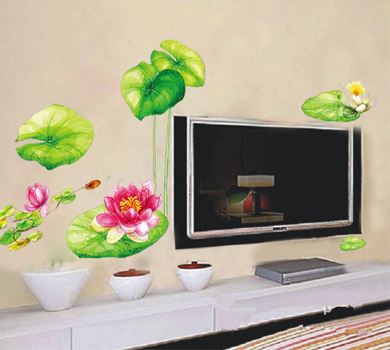 Vinyl Water Lily Flower Wall Sticker
