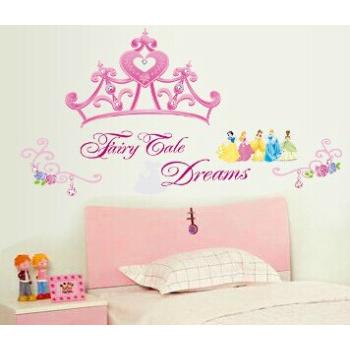 Df5080 Wall stickers for children's rooms, princesses and crowns, wall stickers, interior stickers, removable, cute, birthday, Disney characters