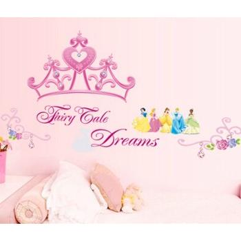 Df5080 Wall stickers for children's rooms, princesses and crowns, wall stickers, interior stickers, removable, cute, birthday, Disney characters