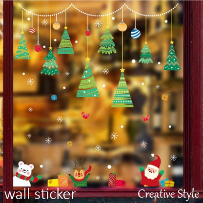 Wall stickers Christmas Christmas tree Santa Claus stylish stickers
