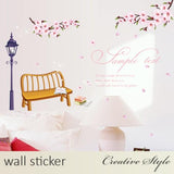 Wall Stickers with Flowers, Cherry Blossoms, Trees, and More, Stylish Scandinavian Interior Stickers, Cat, Plants, Toilet, Flowerpot, English Text, Natural, Removable Wall Decals size 50x70 mj7030