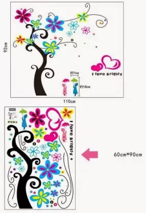 Ascent Decals Colorful Tree Wall Sticker for Kids Room