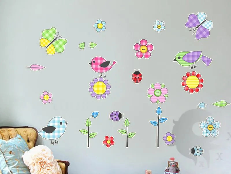 cute animal wall sticker, removable, transparent, children's room wall sticker