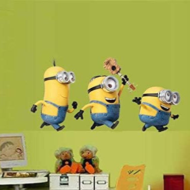 3D Wall Stickers for Kids Room-Minions Cartoon Home Decoration wallpaper Lp2001 -Size: 45x60cm