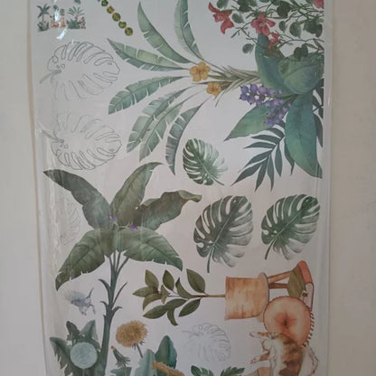 KITTEN TREE POT KOREAN WALL DECALS FOR BEDROOM DECORATION SK9389