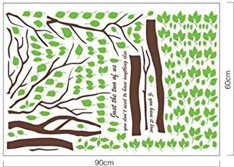Green Trees and Birds Living Room Home Decoration Wall Stickers on the Wall ay698 Size: 60x90