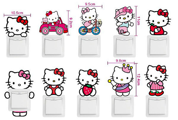 HELLO KITTY LIGHT SWITCH DECAL