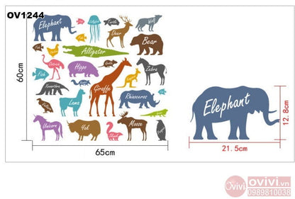 Sk7072 Wall Sticker for Children Nursery Home Decor Decals Nursery Wallpaper Animals