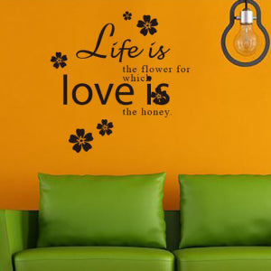 Decal Trang Trí Chữ Tiếng Anh Và Hoa Họa Tiết