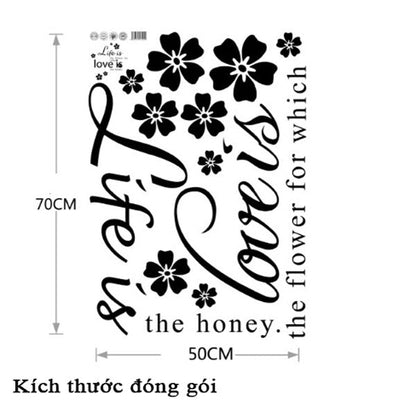 Decal Trang Trí Chữ Tiếng Anh Và Hoa Họa Tiết