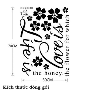Decal Trang Trí Chữ Tiếng Anh Và Hoa Họa Tiết