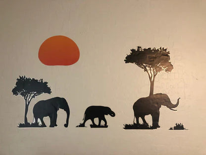 Elephants Family Tree Forest Sun Newest Creative Home Decal Wall Stickers