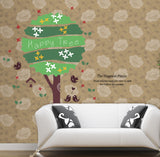 Wallstick " Green Happy Tree " wallsticker DM570090