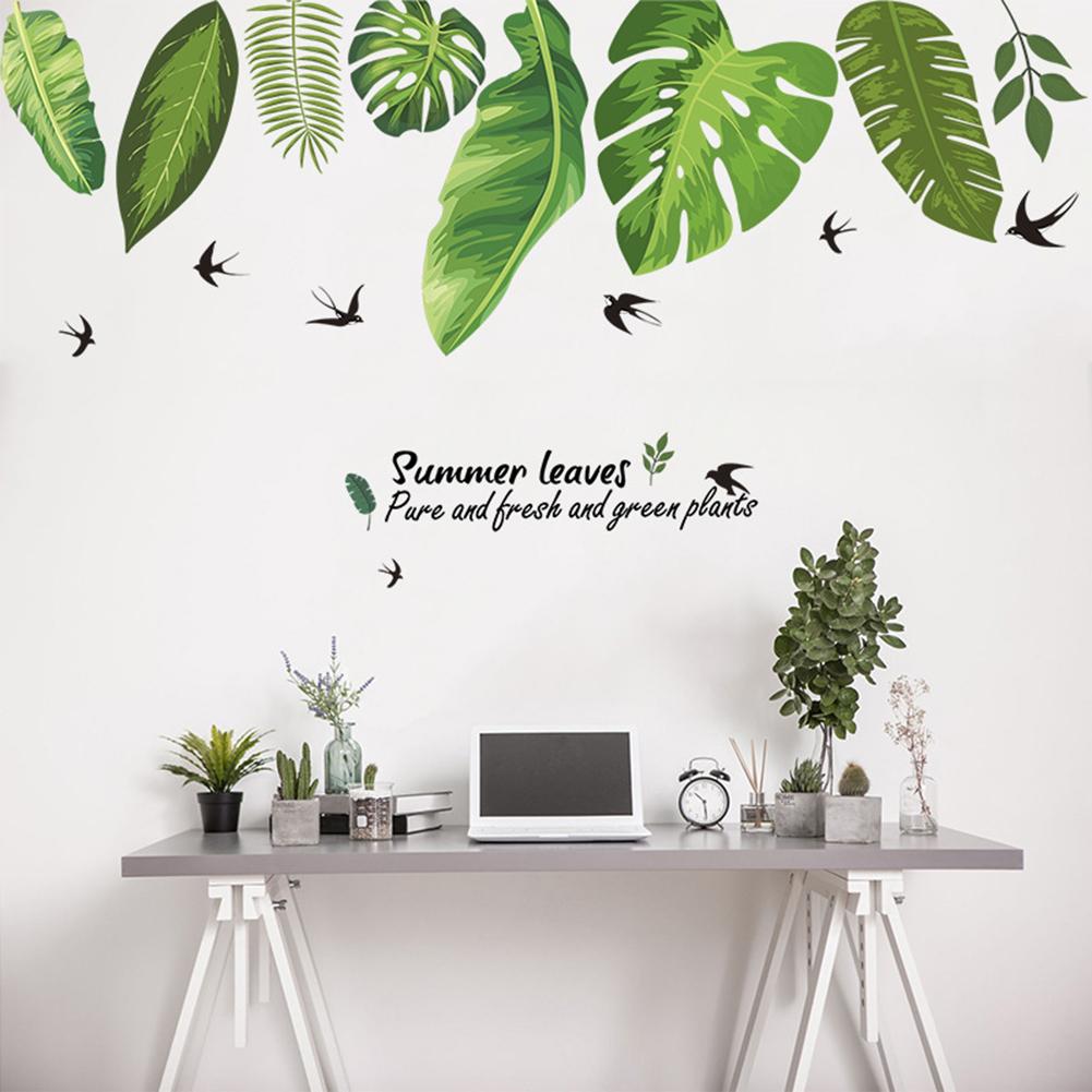 Green Summer Leaves Removable  Wall Art Sticker Home Decor