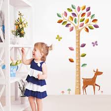 JM7187 High quality cute wall stickers tree kids height measure sticker for baby room/nursery 60*90 cm