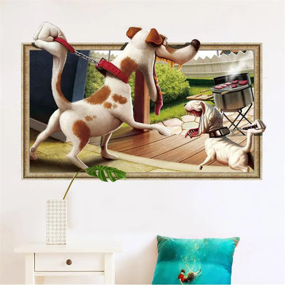 XH6243 creative dog photo frame 3D wall sticker living room bedroom wall decoration modern art mural children's room decoration