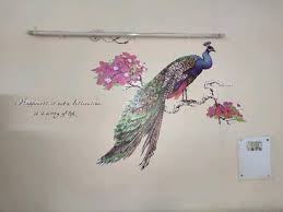 Peafowl Tree branches Home Decor adesivo de parede Art Decals 3D DIY Wall paper decoration for Kids Rooms flowers Wall Stickers sk9153