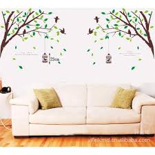two-sided bird cage green leaves trees of TV background wall stickers room living room sofa bedroom retail size 60x90 ay205ab