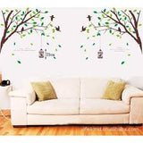 two-sided bird cage green leaves trees of TV background wall stickers room living room sofa bedroom retail size 60x90 ay205ab