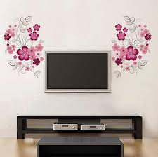 Removable Vinyl Wall Stickers Flowers Living Room TV/Sofa Background Home Decoration Wall Decals 60*90cm JM7151