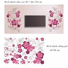 Removable Vinyl Wall Stickers Flowers Living Room TV/Sofa Background Home Decoration Wall Decals 60*90cm JM7151