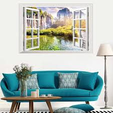 Wall sticker Jendela Tebing Pohon XL8022H (90x60) Stiker Dinding