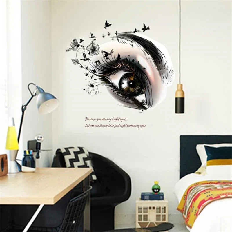 Sks6031 wall stickers beautiful eye living room bedroom wall decoration home decoration mural art