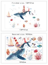 Wall stickers underwater world whale bedroom living room wall stickers HM92020