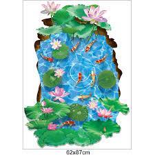 Creative 3D Lotus Pond Vinyl Wall Stickers Funny Art Wall Mural Floor Decals for Kids Rooms Bedroom Bathroom Waterproof XL8305
