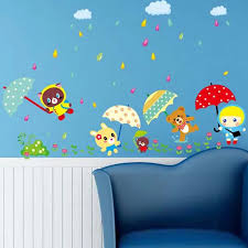 Cartoon Monsoon in a Kindergarten' Wall StickerAy649