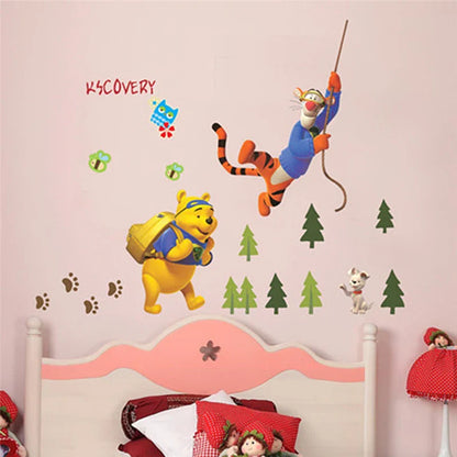 Ay711 Winnie The Pooh Bear Tiger Wall Sticker For Kids Room Home Decoration Cartoon Mural Art Animals Pvc Wall Decal Anime Poster
