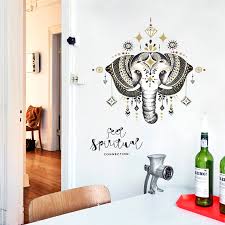 Sk7168 Elephant Wall Decals Bedroom Indian Yoga Vinyl Decal Sticker Boho Decor