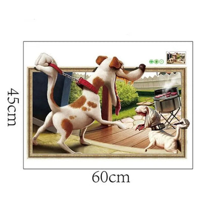 XH6243 creative dog photo frame 3D wall sticker living room bedroom wall decoration modern art mural children's room decoration
