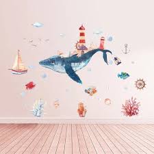 Wall stickers underwater world whale bedroom living room wall stickers HM92020
