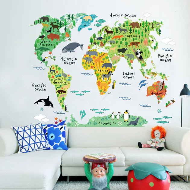 Interior Wall Sticker Choyo ZY037 World Map