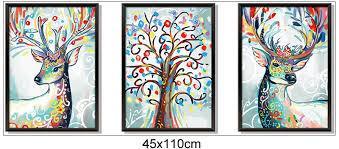Nordic style creative 3.D removable stickers XL8327 Fantasy Watercolor Deer -Colorful