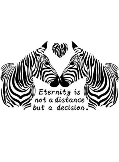 Home creative wall decoration stickers, warm lovers zebra wallpaper SK9040