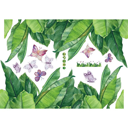 SECU-STAR Green Plant Wall Paper Bedroom Living Room Cabinet Wallpaper Aisle Shop Glass Window Door Cabinet Decoration Wall Sticker