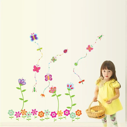 Wallsticker Butterfly Flower Stripes Wall Sticker Wallpaper Wall Decoration