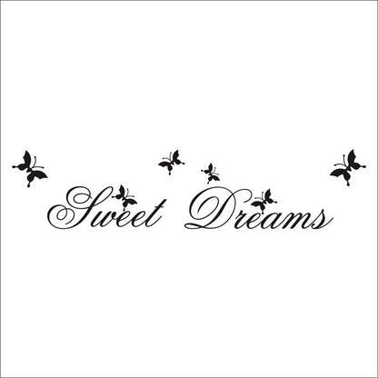 Sweet Dreams Quotes Butterfly Wall Sticker For Bedroom Home Decoration Kids Decals Diy Letters Mural Art Printing Pvc Poster Dz003 Size: 25x70cm