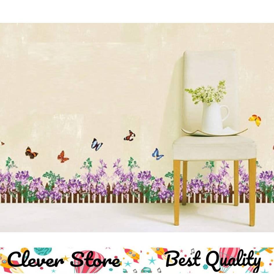 Ay872 Wall Stickers Wallsticker Hedge Purple Flower
