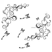 Black and white butterfly pattern art bedroom porch commercial wall background beautification decorative wall stickers wallpaper
