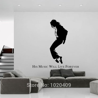 Jm 8270 Studio Briana Michael Jackson Famous Silhouette with Quote Wall Decal Sticker