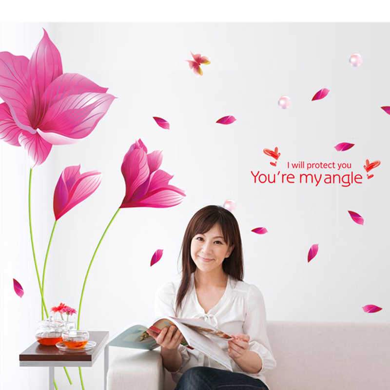 Wallpaper Sticker Pink Orchid AY9277 - Stiker Dinding / Wall Sticker